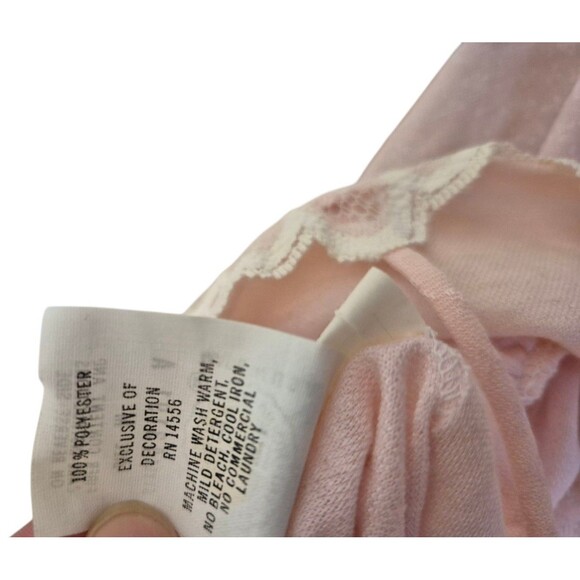 Juli of Slumbertogs VTG 70s Lace Nightgown Peignoir Sleeveless Maxi Dress Pink M - Picture 7 of 7
